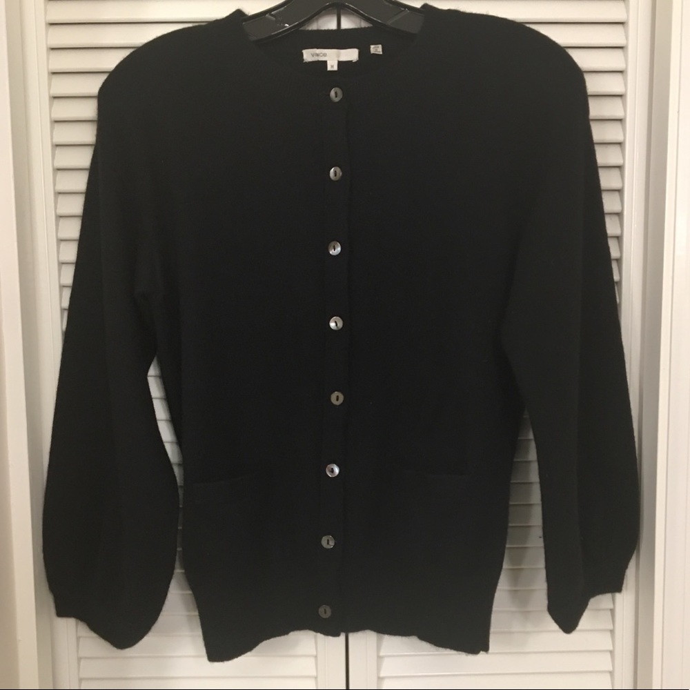 Vince black 100% cashmere cardigan, M